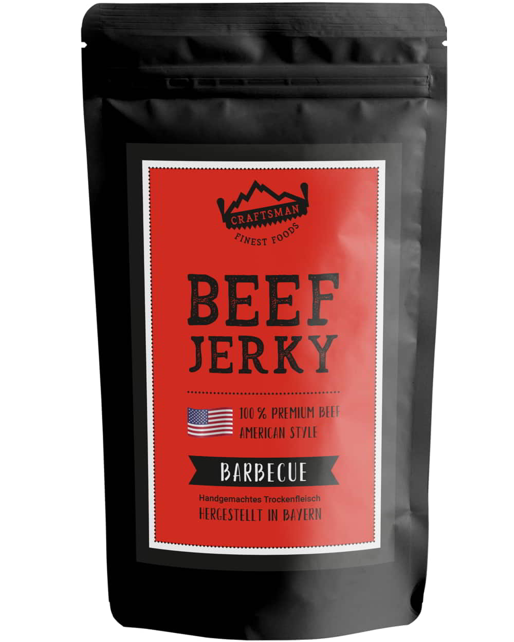 Amerikanisches Beef Jerkey, Barbecue, BBQ, Zutatenliste und Nährwerttabelle, American Line, süß und rauchig