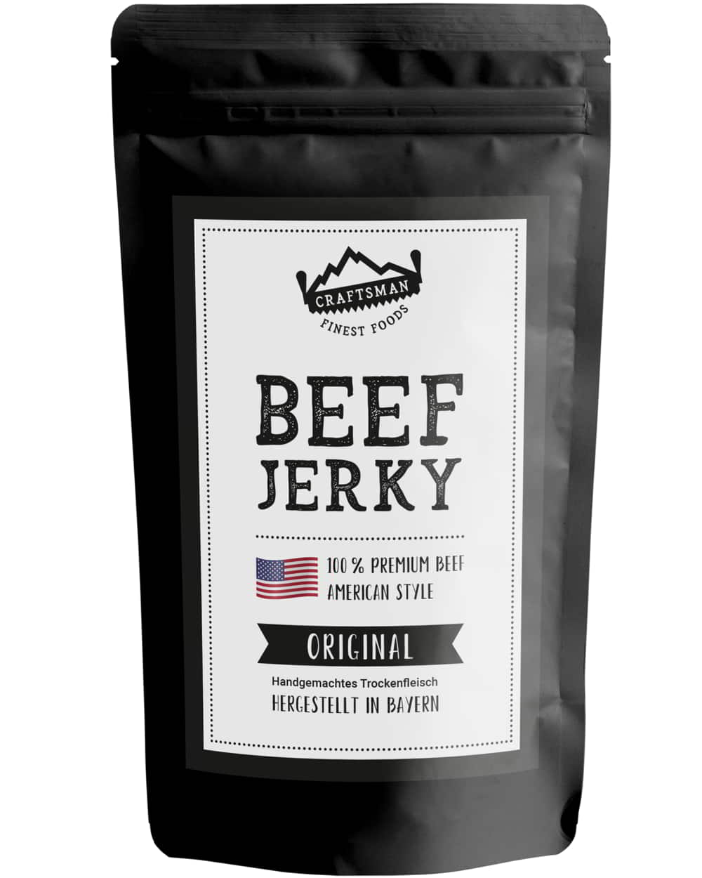 Beef Jerky Original, Trockenfleisch aus Bayern Deutschland, Premium Beef, Dörrfleisch