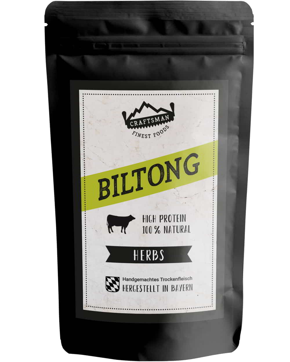 Biltong, Trockenfleisch aus Namibia, Südafrika Beef Jerky, ohne Zucker, mit Kräutern, mild, 100% natürlich, Rindfleisch