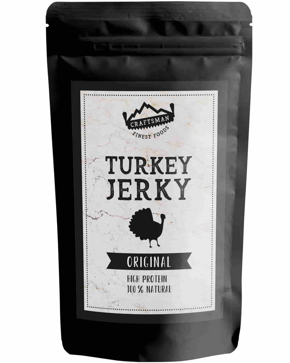 Turkey Jerky, Trockenfleisch vom Truthahn, Puten Jerkey, natürlich und ohne Zucker von Craftsman Foods