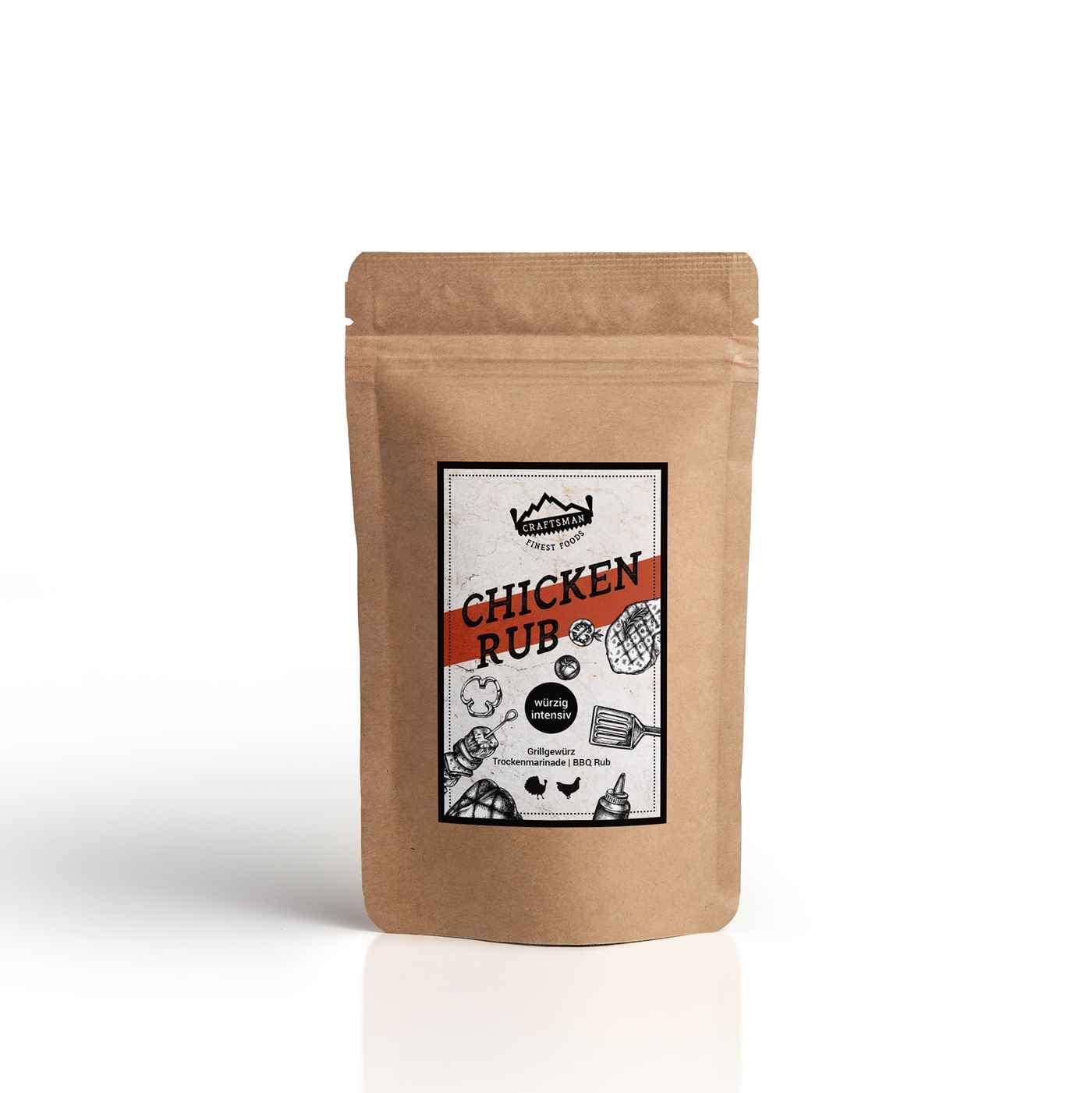 Craftsman Foods, BBQ Rub kaufen, BBQ Rubs, Trockenmarinade, Grillgewürz, Barbecue Gewürz, Gewürze zum Grillen, Rub 100 % natürlich, natürliche Grillgewürze, natürliche Gewürze zum Grillen, Chicken Rub, Grillhähnchen Gewürz, Beer Can Chicken, Hähnchen Gewürz, Truthan Gewürz, Smoked Turkey,