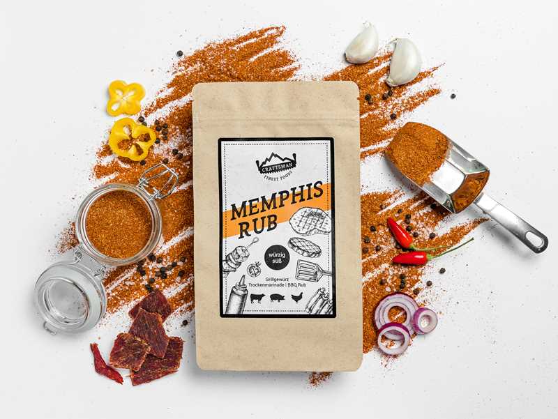 Memphis Rub, BBQ Rub, Grillgewuerz natürlich, Dry Rub, Trockenmarinade, Gewürzmischung zum Grillen, amerikanische Grillgewürz, süßer Barbecue Rub, fertige Grillmarinade, Gewürz für Pulled Pork, Beef Brisket Chicken Wings, Universalgewürz