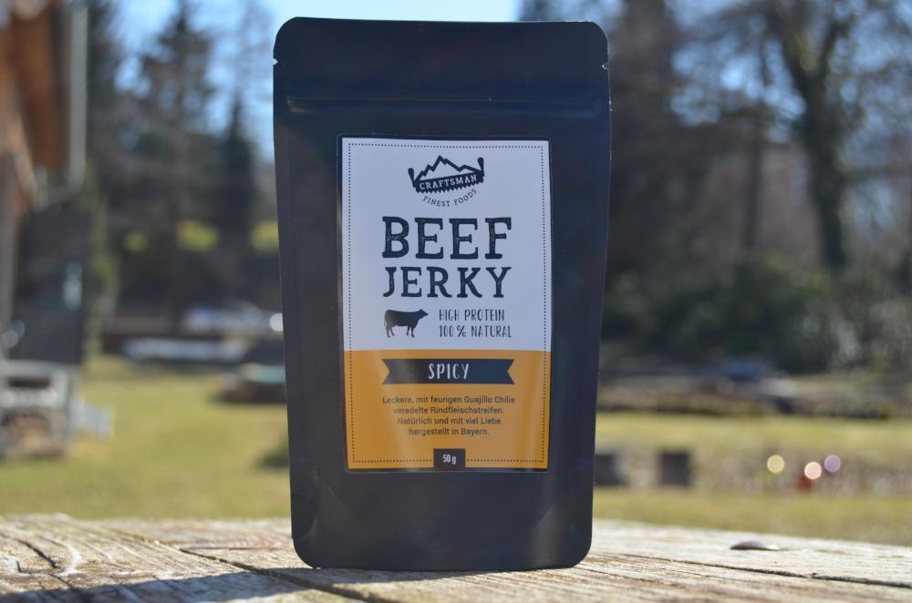 Craftsman Foods, Beef Jerky, Trockenfleisch, Jerky Beef, Beef Jerkey, Trockenfleisch aus Bayern, Beef Jerky Deutschland, Beef Jerky Spicy, Trockenfleisch mit Chili, Beef Jerky natürlich, Trockenfleisch ohne Zucker, Beef Jerky zuckerfrei